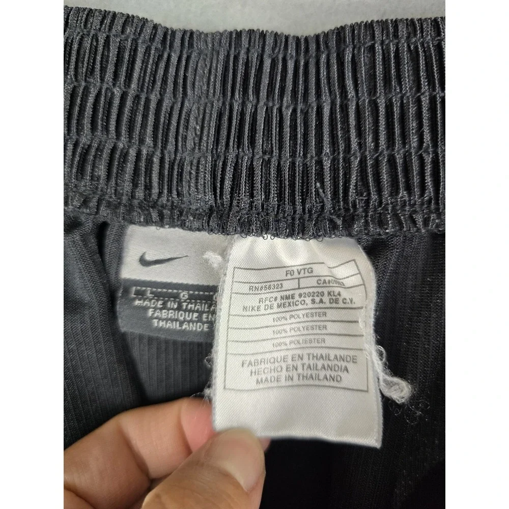 Vintage Y2K Nike Tear Away Track Pants Men L Black Snap Button Baggy Wide Leg